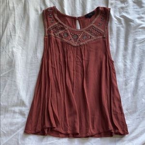 boho aztec mauve blush pink flowy blouse top